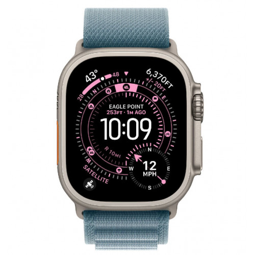 
Apple Watch Ultra 3, 49 мм, Natural Titanium Case/Light Blue Alpine Loop Small Band