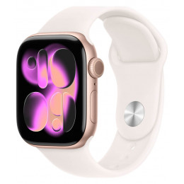 Apple Watch Series 11, 42 мм, Rose Gold Aluminum Light Blush Sport Band M/L