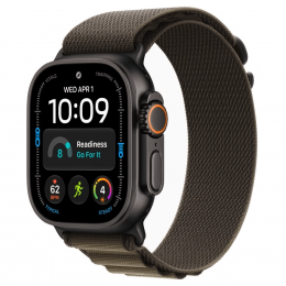 Apple Watch Ultra 4, 49 мм, Black Titanium Case with Dark Olive Alpine Loop (L)