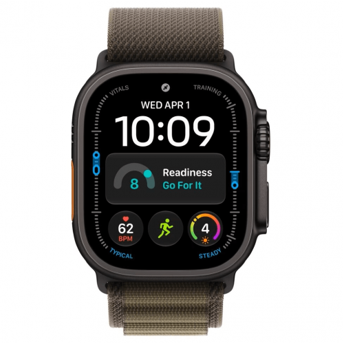 
Apple Watch Ultra 4, 49 мм, Black Titanium Case with Dark Olive Alpine Loop (L)