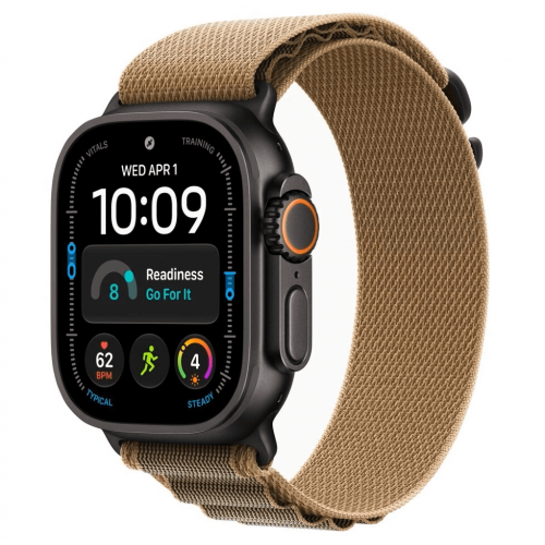 
Apple Watch Ultra 4, 49 мм, Black Titanium Case with Desert Alpine Loop (S)
