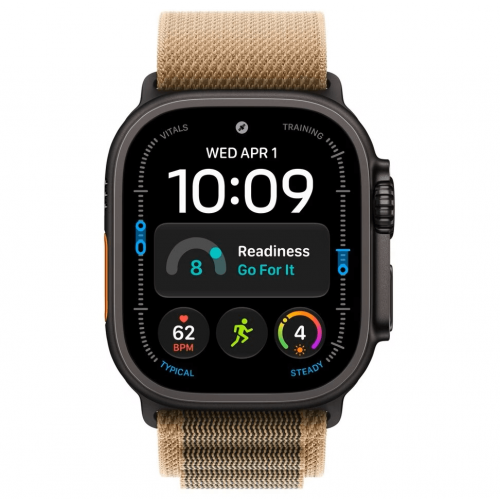 
Apple Watch Ultra 4, 49 мм, Black Titanium Case with Desert Alpine Loop (L)