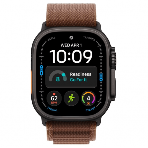 
Apple Watch Ultra 4, 49 мм, Black Titanium Case with Burgundy Alpine Loop (L)