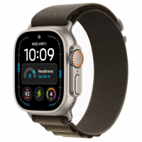 Apple Watch Ultra 4, 49 мм, Natural Titanium Case with Dark Olive Alpine Loop (S)