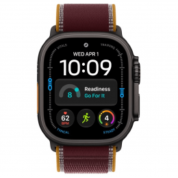 Apple Watch Ultra 4, 49 мм, Black Titanium Case with Burgundy Trail Loop (S/M)