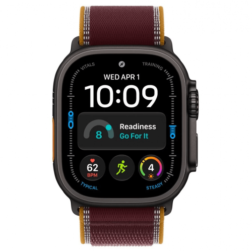 
Apple Watch Ultra 4, 49 мм, Black Titanium Case with Burgundy Trail Loop (M/L)