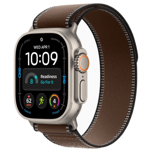 
Apple Watch Ultra 4, 49 мм, Natural Titanium Case with Dark Umber Trail Loop (M/L)