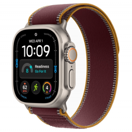 Apple Watch Ultra 4, 49 мм, Natural Titanium Case with Burgundy Trail Loop (M/L)