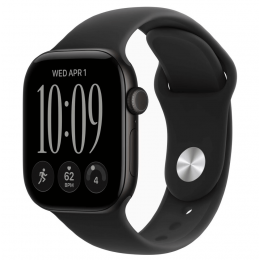 Apple Watch Series 12, 42 мм, Black Aluminum Case with Black Sport Band (M/L)