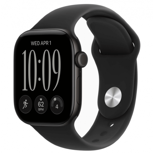 
Apple Watch Series 12, 42 мм, Black Aluminum Case with Black Sport Band (M/L)