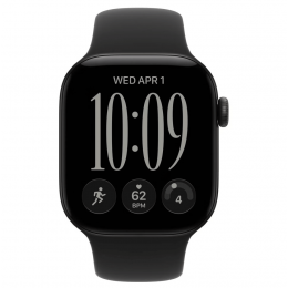 Apple Watch Series 12, 46 мм, Black Aluminum Case with Black Sport Band (S/M)