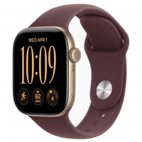 Apple Watch Series 12, 46 мм, Light Gold Aluminum Case with Burgundy Sport Band (M/L)