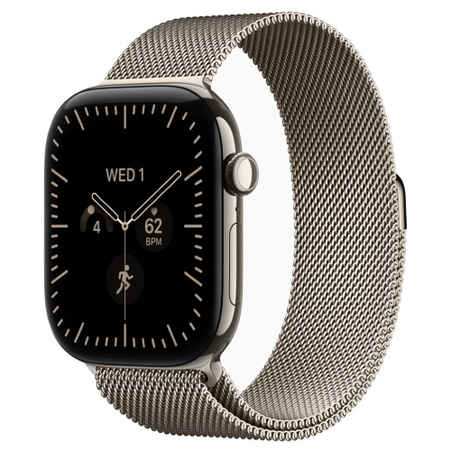 
Apple Watch Series 12, 46 мм, Natural Titanium Case with Natural Milanese Loop (S/M)