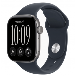 Apple Watch Series 12, 46 мм, Space Gray Aluminum Case with Navy Blue Sport Band (S/M)