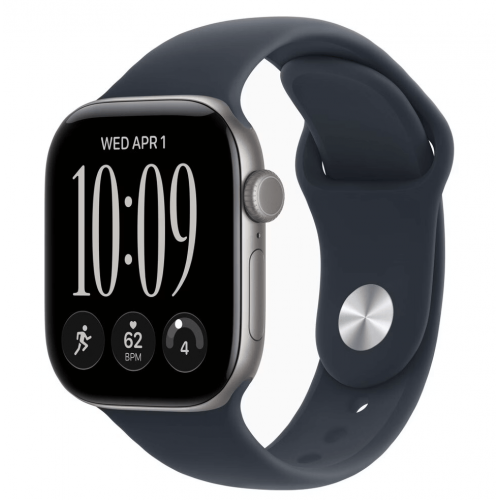 
Apple Watch Series 12, 46 мм, Space Gray Aluminum Case with Navy Blue Sport Band (S/M)