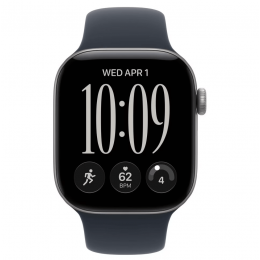 Apple Watch Series 12, 46 мм, Space Gray Aluminum Case with Navy Blue Sport Band (S/M)