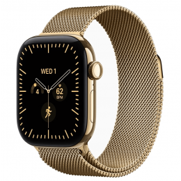 Apple Watch Series 12, 46 мм, Radiant Gold Titanium Case with Radiant Gold Milanese Loop (S/M)