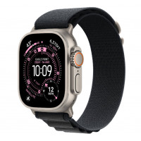 Apple Watch Ultra 3, 49 мм, Natural Titanium Case/Black Alpine Loop Small Band