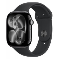 Apple Watch Series 11, 42 мм, Jet Black Aluminum Black Sport Band S/M