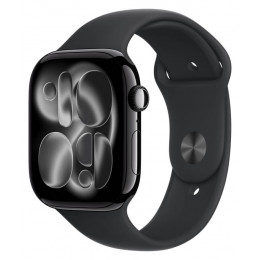 Apple Watch Series 11, 42 мм, Jet Black Aluminum Black Sport Band M/L