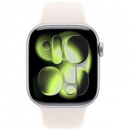 Apple Watch Series 11, 46 мм, Silver Aluminium Starlight Sport Band S/M