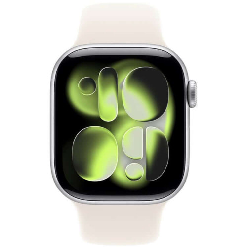 
Apple Watch Series 11, 46 мм, Silver Aluminium Starlight Sport Band S/M