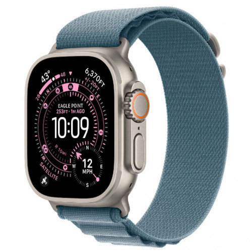 
Apple Watch Ultra 3, 49 мм, Natural Titanium Case/Light Blue Alpine Loop Large Band