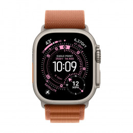 Apple Watch Ultra 3, 49 мм, Natural Titanium Case/Terra Cotta Alpine Loop Medium Band