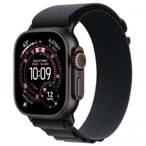 
Apple Watch Ultra 3, 49 мм, Black Titanium Case/Black Alpine Loop Medium Band