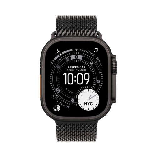 
Apple Watch Ultra 3, 49 мм, Black Titanium Milanese Loop Black M