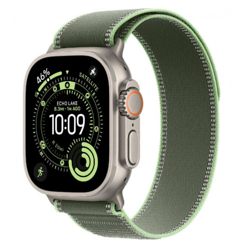 
Apple Watch Ultra 3, 49 мм, Natural Titanium Case/Green/Neon Trail Loop M/L Band