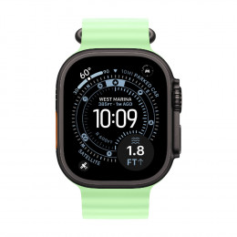 Apple Watch Ultra 3, 49 мм, черный корпус из титана, ремешок Ocean цвета «Neon Green»