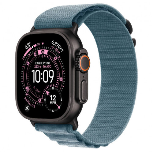 
Apple Watch Ultra 3, 49 мм, Black Titanium Case/Light Blue Alpine Loop Medium Band