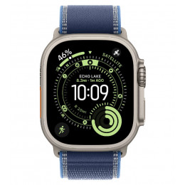 Apple Watch Ultra 3, 49 мм, Natural Titanium Case/Blue/Bright Blue Trail Loop M/L Band