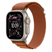 Apple Watch Ultra 3, 49 мм, Natural Titanium Case/Terra Cotta Alpine Loop Large Band