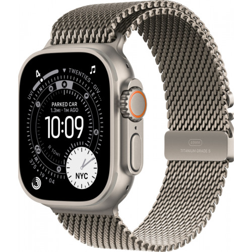 
Apple Watch Ultra 3, 49 мм, Natural Titanium Milanese Natural Loop M