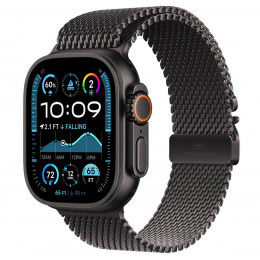Apple Watch Ultra 2 GPS + Cellular, 49 мм, корпус из титана, ремешок Titanium Milanese Loop черного цвета, размер M