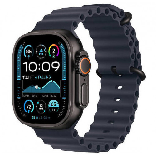 
Apple Watch Ultra 2 GPS + Cellular, 49 мм, черный корпус из титана, ремешок Ocean цвета «Navy»