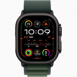 Apple Watch Ultra 2 GPS + Cellular, 49 мм, черный корпус из титана, ремешок Alpine цвета «Dark Green», размер M