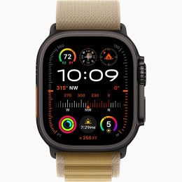 Apple Watch Ultra 2 GPS + Cellular, 49 мм, черный корпус из титана, ремешок Alpine цвета «Tan», размер M