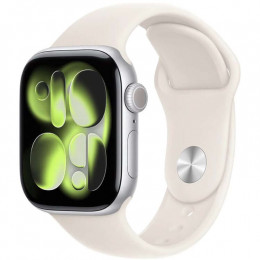 Apple Watch Series 11, 42 мм, Silver Aluminium Starlight Sport Band S/M