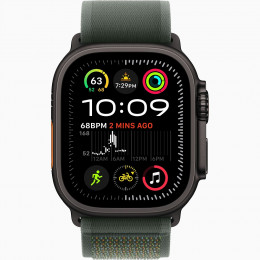 Apple Watch Ultra 2 GPS + Cellular, 49 мм, черный корпус из титана, ремешок Trail цвета «Green», размер S/M