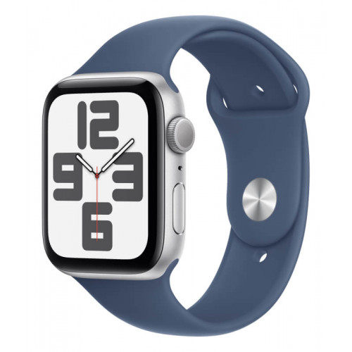 
Apple Watch Series SE 2024, 44mm, Silver Aluminium Case, Sport Band Blue Denim S/M