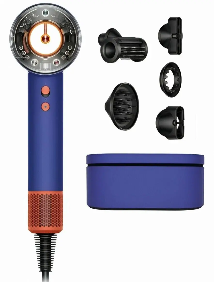 Фен Dyson Supersonic Hair Dryer HD16 Nural, Vinca Blue/Topaz с кейсом